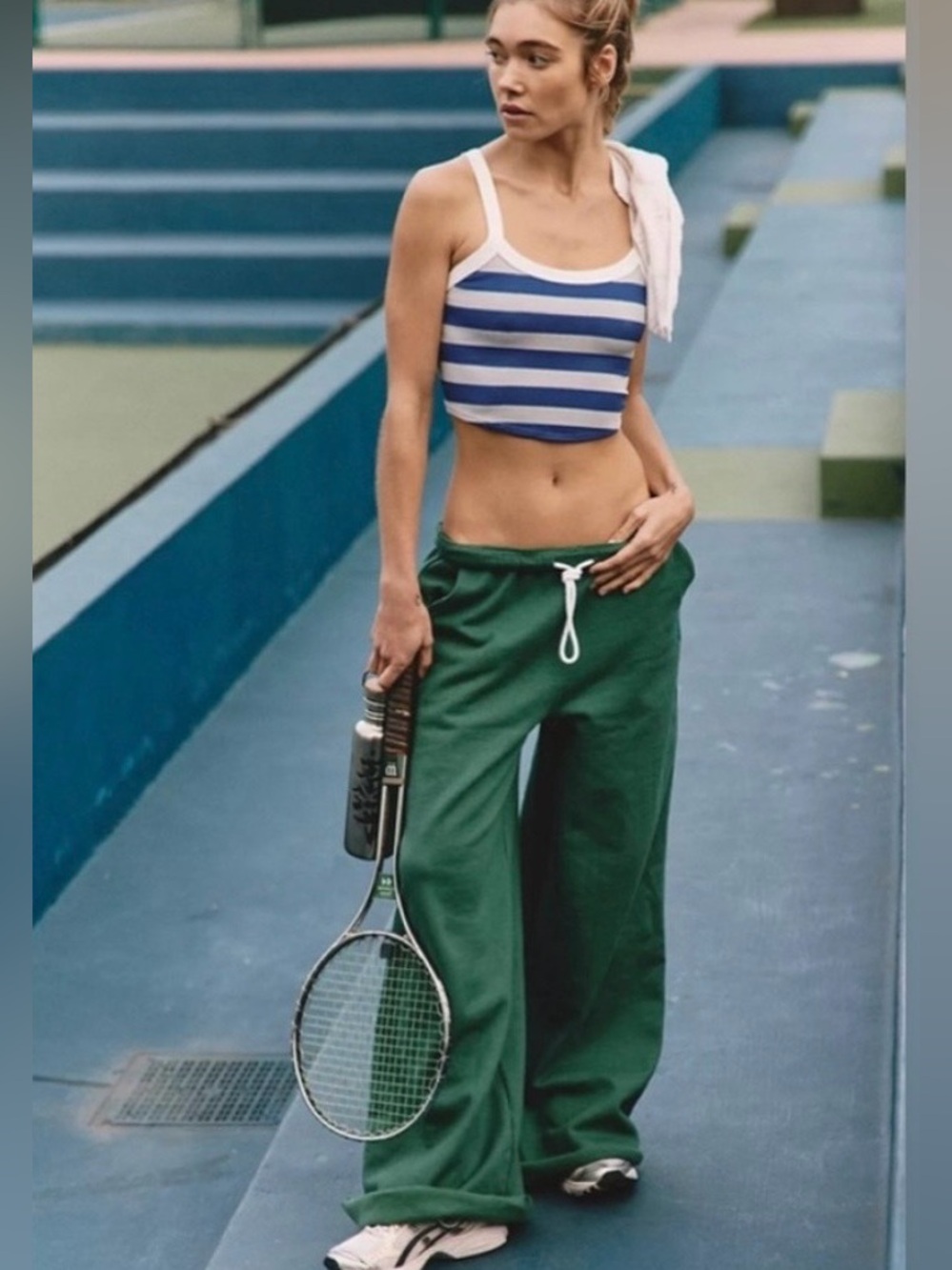 Free People Movement For The Win Wide-Leg Pants 98245210 Heritage Green size M